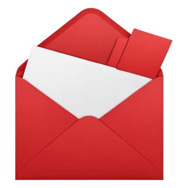 red greeting card with envelope sticker