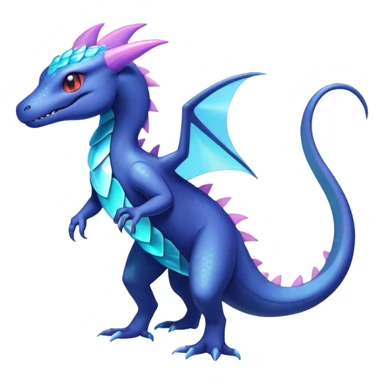 Iridescent crystalic Shiny pastel Salandit-Aurorus-Salazzle-Dragonair-Fakémon-hybrid-creature (full body)  sticker