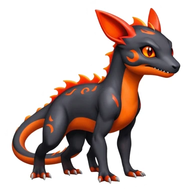 Salandit-Umbreon-Charmeleon-Fakémon-hybrid-creature (full body)  sticker