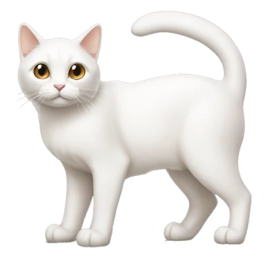 White cat with tan ears and tail sticker