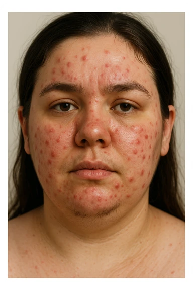 Acne gonfiore e peli per pcos donna immagine reale sticker