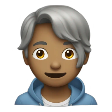 Un garçon qui mange sticker