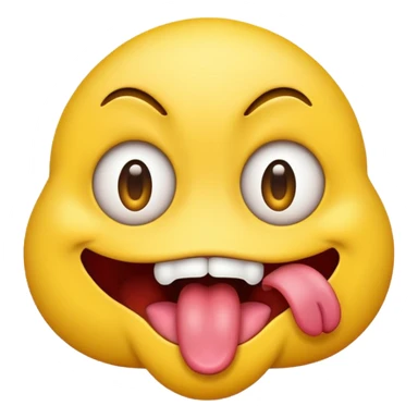 freaky emoji with tounge out, eyes wide, drool coming out of mouth and make the eyes rolling back  sticker