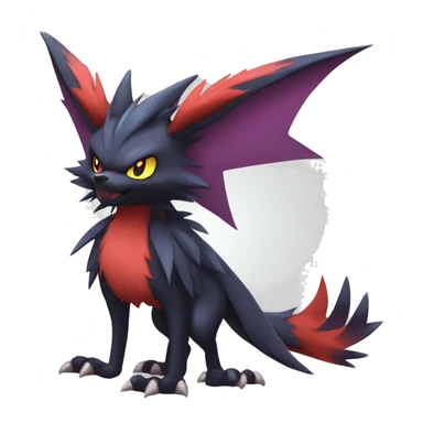  Kawaii Edgy Cool Beautiful Nargacuga-Noivern-Noibat-Litten-Zorua-Zoroark-Fakemon-fusion full body sticker