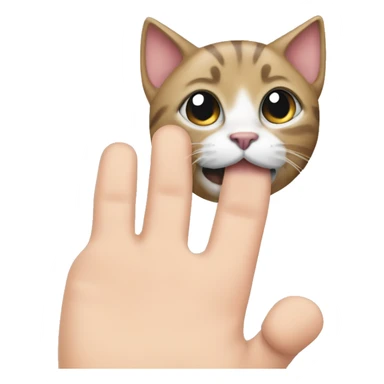 finger poking a cat sticker
