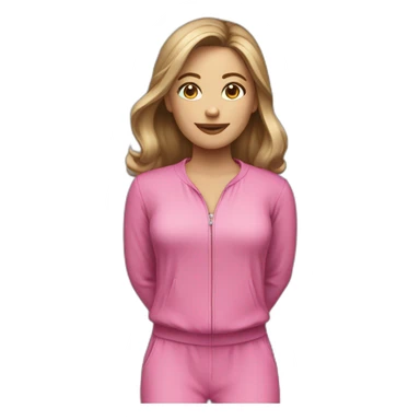 Woman dark blond hair  pink  full body jumpsuit sticker