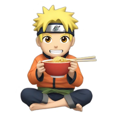 Naruto eating ramen sticker
