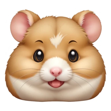 cute hamster with grimacing expression and stuffed cheeks sticker