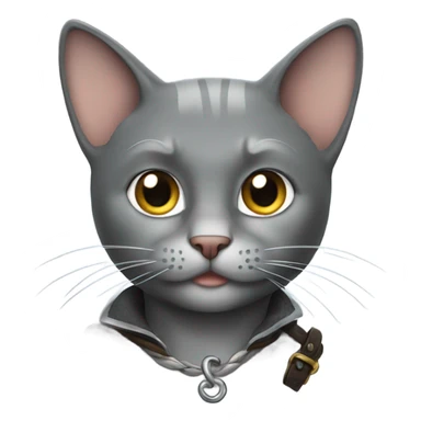 pirate gray cat sticker