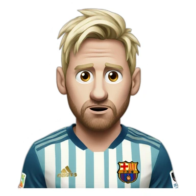 Confused blonde messi sticker