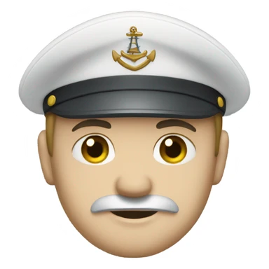 Captain of ship with white skin sticker