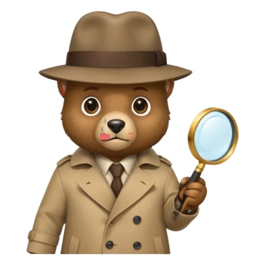 bear baby detective sticker