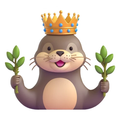 cute otter portrait with thin horizontal thorny branch circling only the forehead, exactly like Jesus Christ's Crown of thorns, no crown shape on top, no metal, just a single wooden thorny stem wrapped horizontally sticker