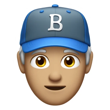Guy with baseball cap, grey hair and  blue eyes sticker