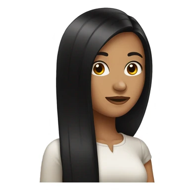 Tan girl with long straight black hair sticker