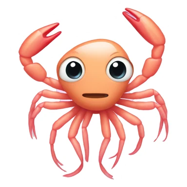 shrimp with a pink bow accessory on head  sticker