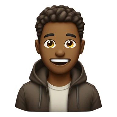 Brown male with tongue out emoji sticker