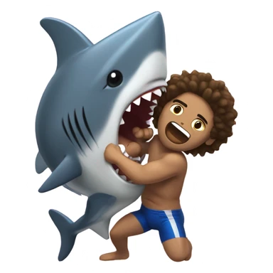 Me wrestling a shark sticker