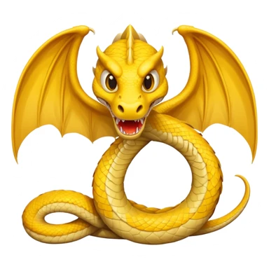 Huge yellow serpent with two wings sticker