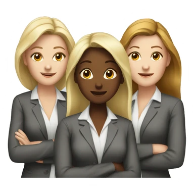 Three white female coworkers  sticker