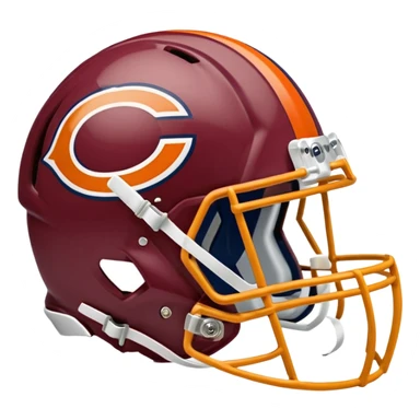 The Washington commanders football helmet and the Chicago Bears football helmet facing each other sticker