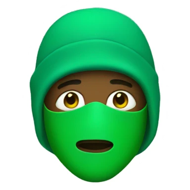 Green ski mask  sticker