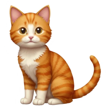 A high-resolution photo-realistic digital illustration of a solid ginger tabby cat kitten, chest upward sticker
