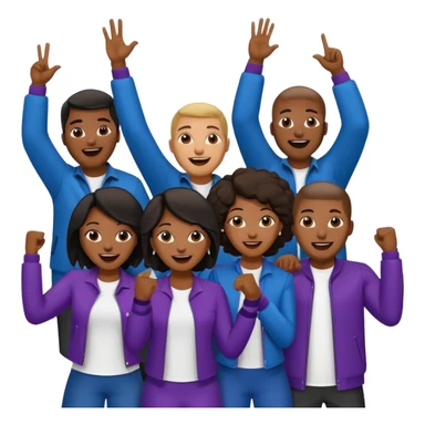 African American crowd of fans men and women at a rap concert sticker