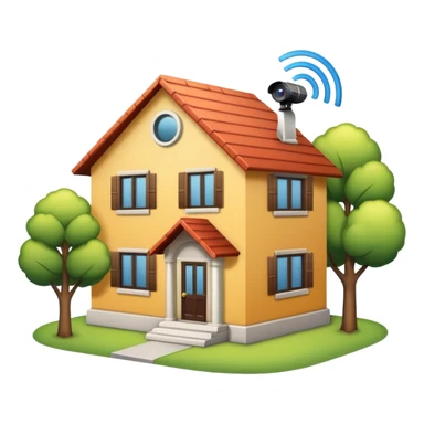 House that is beeing secured by a alarm system and camera sticker