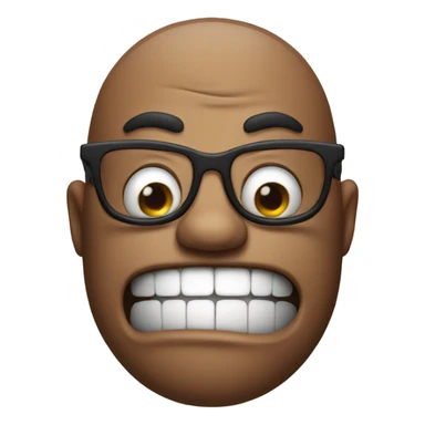 Mad face with glasses  sticker