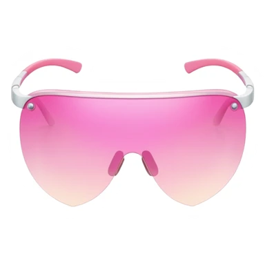 pink shield visor glasses with subtle gradient effect, frameless Y2K style sticker