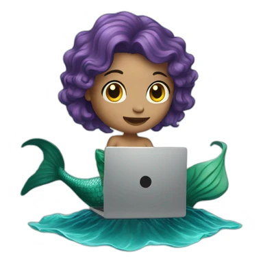 mermaid holding computer sticker