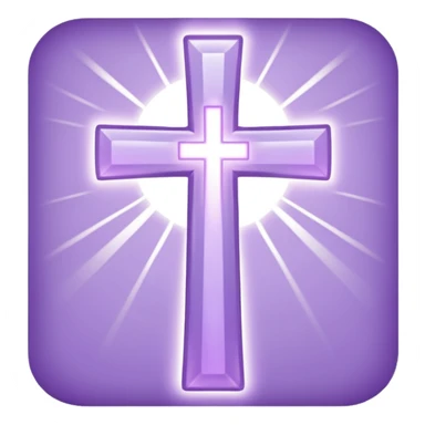 light lavender colored religious cross with bright light around it  sticker