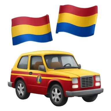 Carro con estrellas y la bandera de Venezuela  sticker