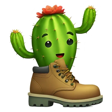 Cactus wearing work boots sticker