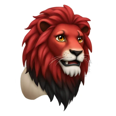 Red and black lion sticker