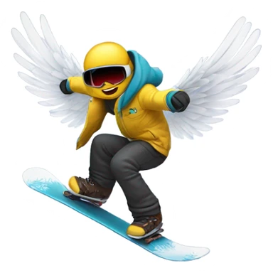 Snowboarder with wings sticker