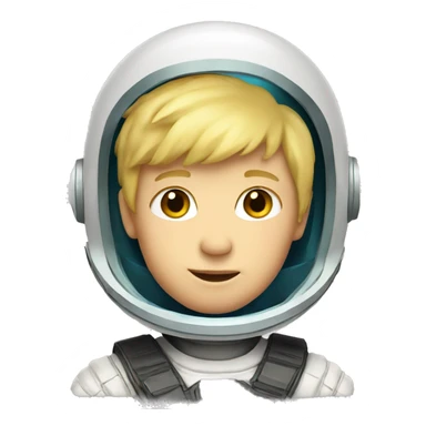 blonde hair boy space  helmet sticker