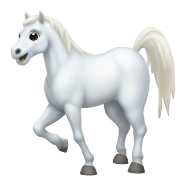 happy horse wearing a ghost costume sticker