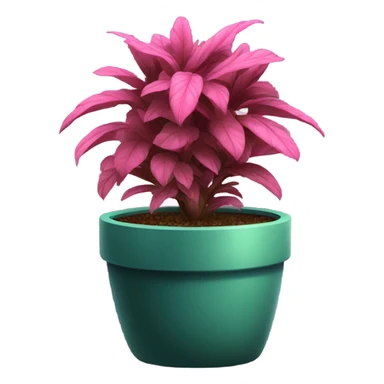 Pink plant in pot sticker