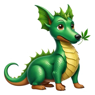 Me as half wiener dog half dragon with weed sticker