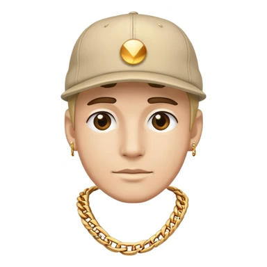 man wearing a cap and a gold chain sticker