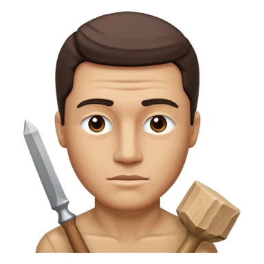 
half sculpture, with chisel, david sticker