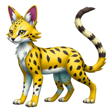 Colorful Bobcat-Sergal-Serval-Genet-Pokémon-Digimon-Fakémon-fusion-hybrid-creature sticker