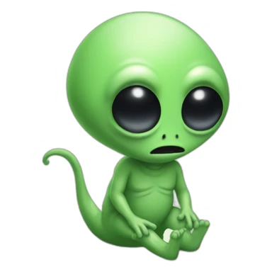 Pooping alien sticker