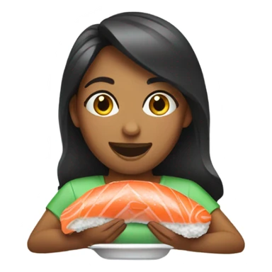 Wife eating salmon roll  sticker