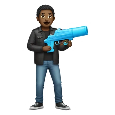 Person with water gun  sticker