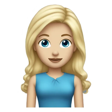 blonde hair blue eyed woman sticker