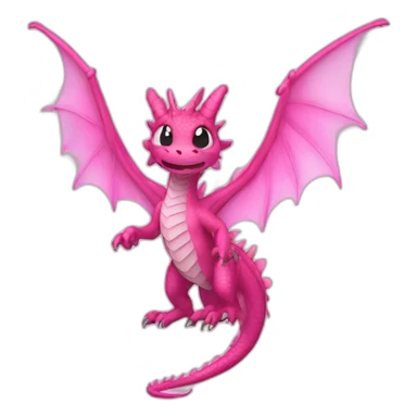 dragon, fairy wings, pink sticker