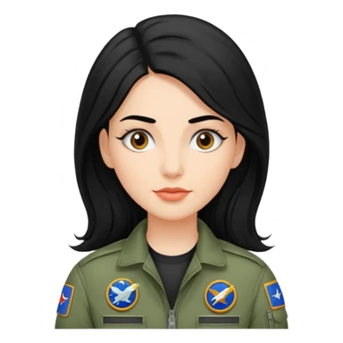 Femme cheveux long noir travaille dans le domaine de l'aéronautique sourcils fournis sticker